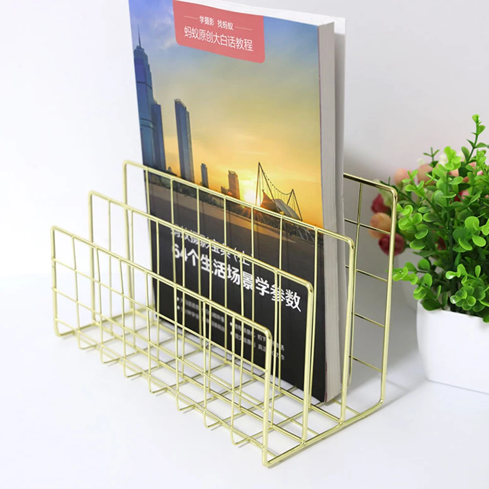 

Home Supplies Book Holder Nordic Iron Bookshelf Desktop Book Office Desk Home Organizer Reading Storage Rack Ornaments