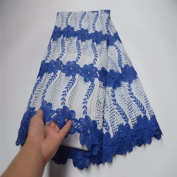 

African Guipure Lace Fabric 2019 Embroidered Nigerian Laces Fabric Bridal High Quality Stones French Lace Fabric For Women Dress
