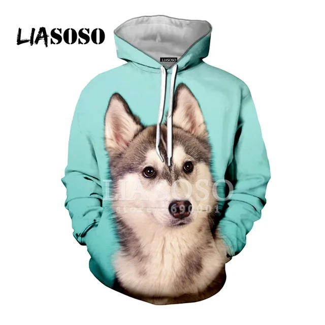 As shown 8 LIASOSO,, забавные, милые, сибирские собаки хаски, животные, повседневные, 3D принт, для женщин и мужчин, толстовки с капюшоном, толстовки, хип-хоп Харадзюку - Цвет: As shown 8