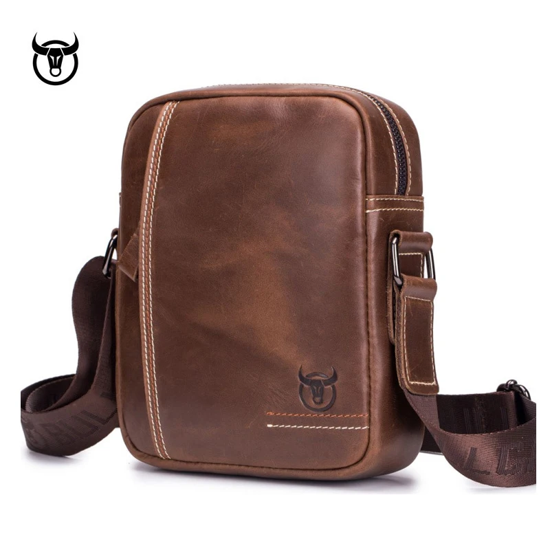 

100% Genuine Leather Men's Messenger Bag small cow leather shoulder bag for male fashion man Handbags vintage Men crossbody Bag