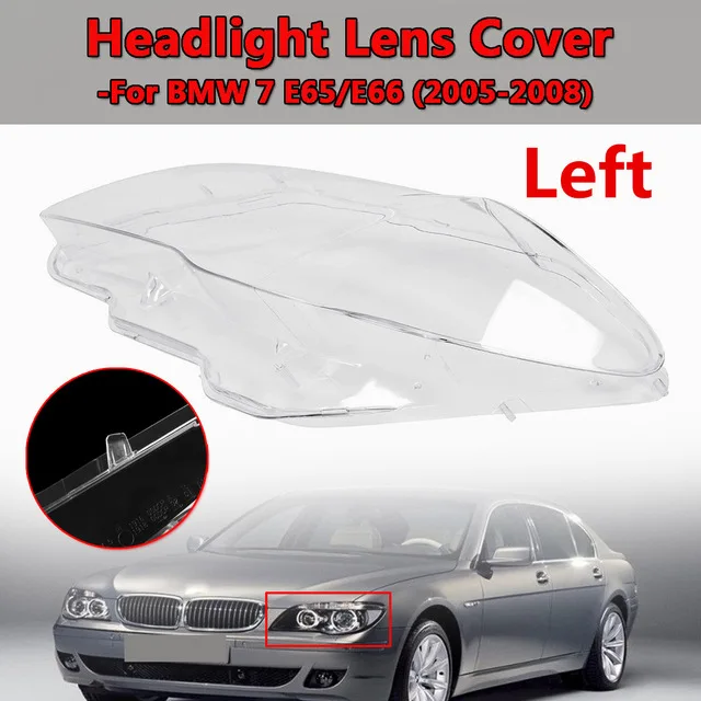 

New For Bmw 7 E65 E66 2005-2008 Car Headlight Lens Cover Clear Lci Headlight Head Light Lamp Lens Cover 63127162117