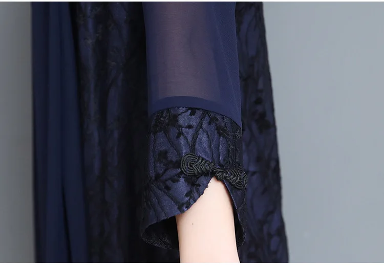 Национальный Ветер улучшенный Cheongsam средней длины ретро шаль Открытый комплект из двух частей кардиган жилет платье