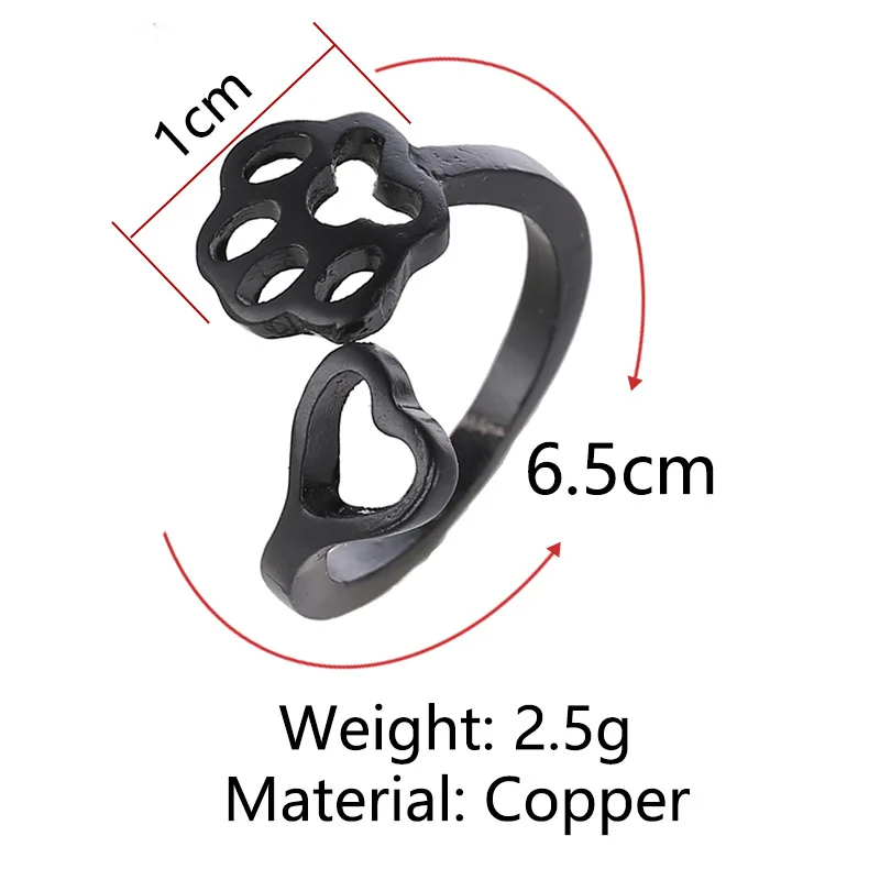 Открытые Кольца ZYZQ в форме медвежьей лапы с милым сердцем доступна розовая