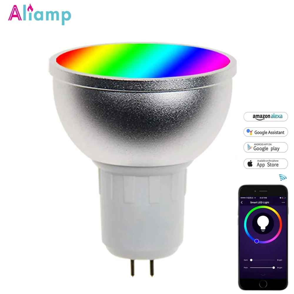 Умные светодиодные лампы MR16 точечный светильник с поддержкой Wi-Fi RGB теплым белым