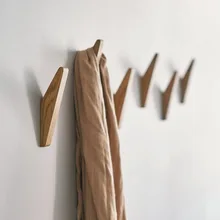 Natürliche Holz Wand Mantel Rack Kleiderbügel Wand Montiert Mantel Haken Dekorative Schlüssel Halter Hut Schal Handtasche Lagerung Room Decor
