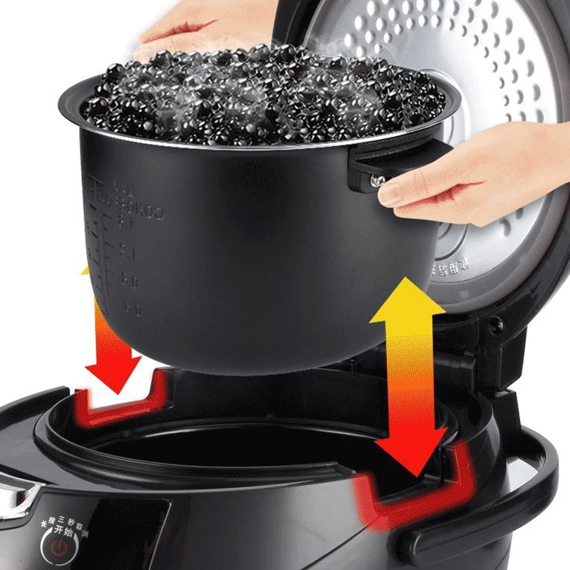 Milk tea shop electric pot tapioca Pearls balls cooker Boiling Sago/taro ball Cooking pot machine ntelligent Non-stick pan 5L 5