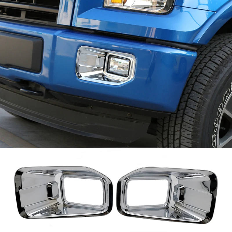 2 шт. автомобильные аксессуары для Ford F150 Хром ABS автомобильный передний противотуманный светильник, крышка лампы, Внешняя защита