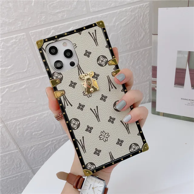 For iPhone 14 Plus Case Luxury Square Leather Phone Cases For 13 Mini iPhone  12 11 Pro Max 6S 7 8 Plus X XS Max XR Vintage Coque - AliExpress