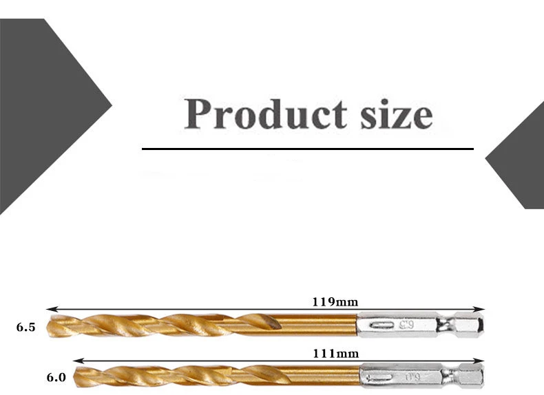 13 Forets HSS Hexagonaux 1/4 De Pouce – Set 1.5mm à 6.5mm (marque Uxcell)