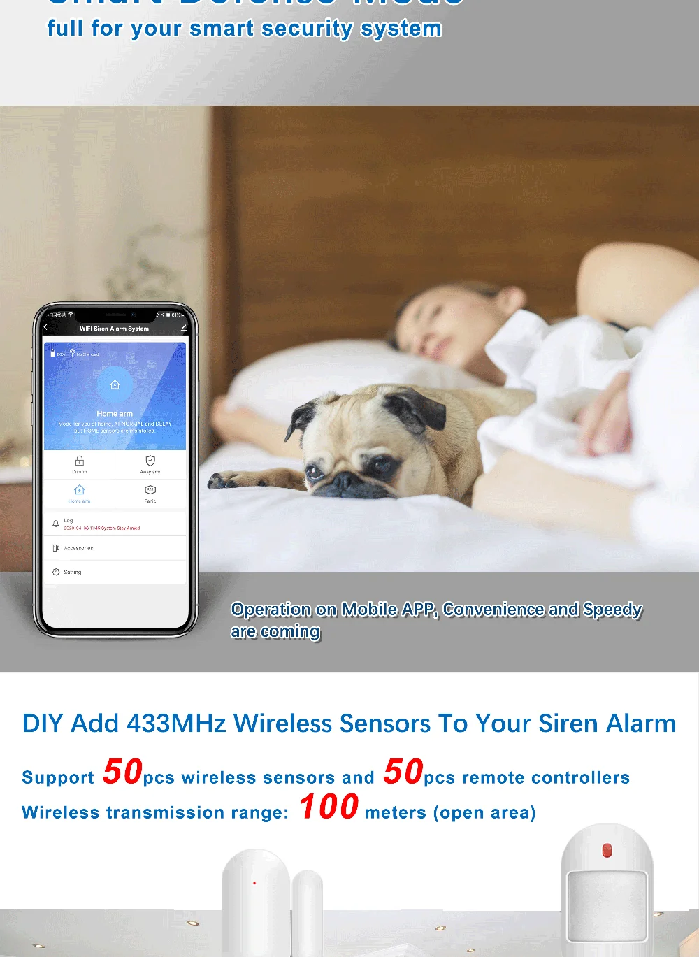 noise alarm for home Wireless Siren 433MHz Indoor Strobe Siren Or Tuya Wifi Light Siren Alarm 100dB For Our Tuya Smart Home Wifi Gsm Alarm System alarm siren