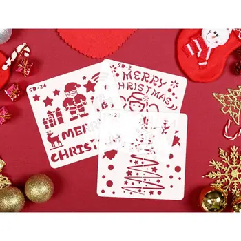

24-Pack (6x6 Inch) Christmas Stencils Painting and Drawing Stencil Template 24BB