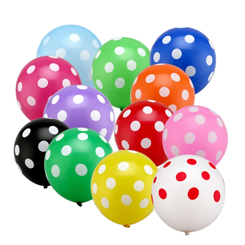 

10pcs 12inch 2.8g Black Red Spot Polka Dot Latex Balloons Globos Mickey Minnie Party Birthday Presents Balloon Wedding Dec.