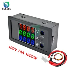Voltímetro Digital LCD, amperímetro, probador de corriente de voltaje, Detector de voltios, 12V, 24V, 36V, 100 W, CC 0-1000 V, 10A, 1000W