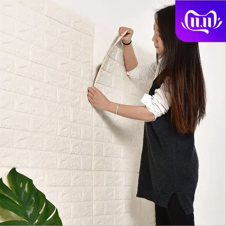 

DIY 3D Brick Home Decoration Wall Stickers Living Room Bedroom Decor Foam Self Adhensive Wallpaper Art home Wall Decals