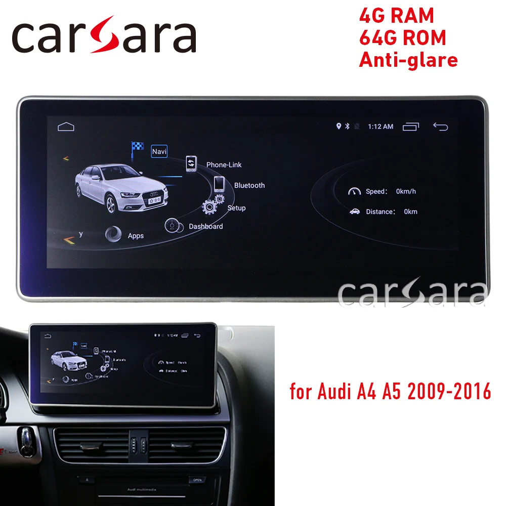 Carsara 2G Оперативная память Android дисплей для Audi A4 A5 2009-2016 10,25 "сенсорный экран gps навигация Радио стерео тире мультимедийный плеер