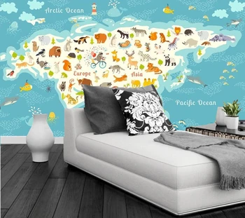 

Papel de parede cartoon Asia map animal sea 3d wallpaper,living room sofa TV wall bedroom wall papers home decor mural