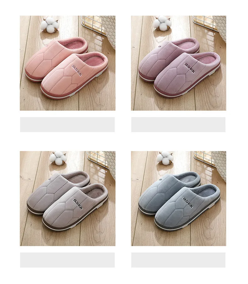 Winter Men Slippers Warm Home Fashion Casual Comfortable Slippers for Male Indoors Non-slip Winter Floor Bedroom Couple Shoes KLYWOO