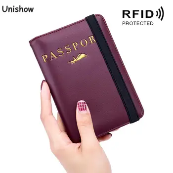 

Genuine Leather Women Passport Wallet Travel Card Holders Rfid Women Purse Passport Id Pouch Ladies Leather Wallet