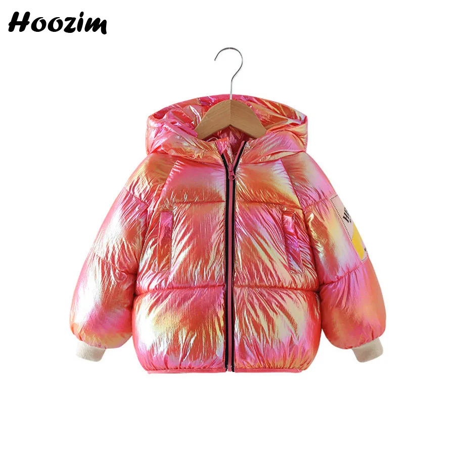 

2019 New Ultra Light Quilted Jacket For Girls 2-8 Years High Street Letter Hooded Parka Kids Winter Minimalist Solid Coat Boys