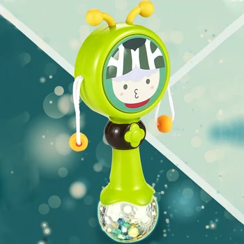 

Newborn Rattles Music Toys Hand Bells For Early Development Musical Rattle Sensory Toy with Safe Soft Tentacle Teether