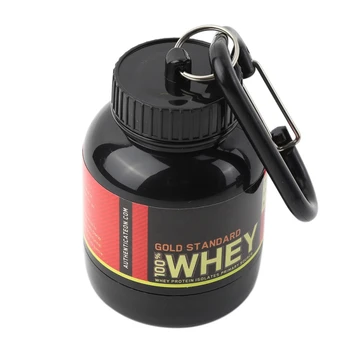 

1PC Black Small Protein Powder Refillable Bottle Portable Milk Powder Container Kitchen Storage Box