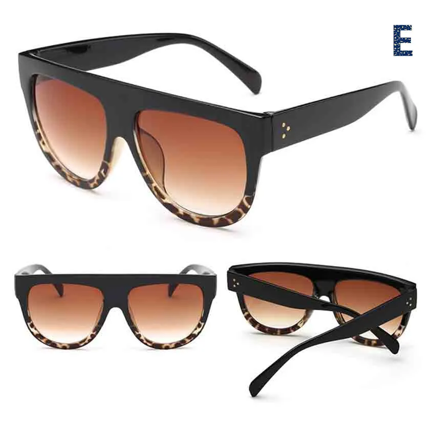 Зеркальные Солнцезащитные очки «кошачий глаз» для мужчин и женщин, винтажные негабаритные градиентные солнцезащитные очки, женские роскошные дизайнерские солнцезащитные очки UV400 - Цвет: E