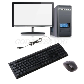 

Russian Arabic French spanish USB Wired Silent Keyboard Waterproof Office 104 Keys Keyboard for Windows Desktop Computer