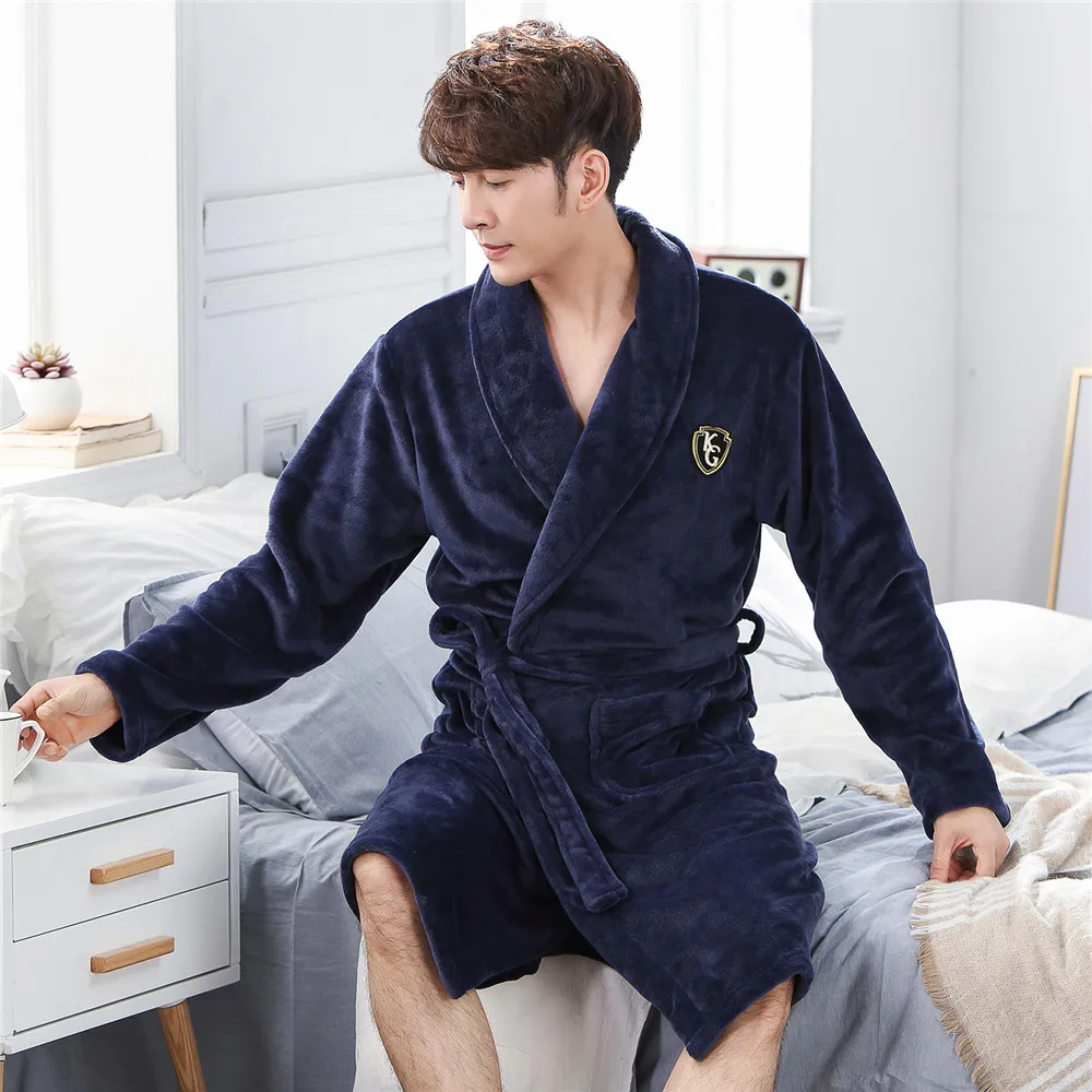 Warm Coral Fleece Pyjamas Men&women Robe Lovers Sleepwear Long Sleeve Nightgown Kimono Bathrobe Gown Nightwear Home Dress Warm Coral Fleece Pyjamas Men&women Robe Lovers Sleepwear Long Sleeve Nightgown Kimono Bathrobe Gown Nightwear Home Dress