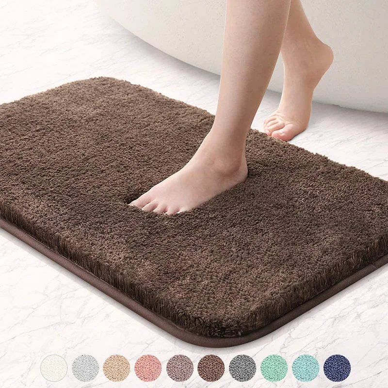 

Non-Slip Bathroom Rug Bath Carpet High Water Absorbent Bath Mat Microfiber Soft Plush Shaggy Mat Home Carpet Anti-skid Bath Mat