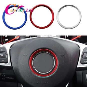 

Car Steering Wheel Center Sticker Circle Cover For Mercedes Benz GLE GLA W213 CLA GLK A B C E Series W204 W246 W176 W117 C117