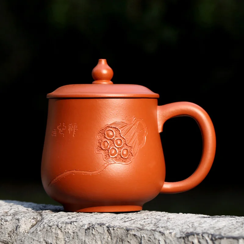 

TaoYuan 】 yixing фиолетовая Песочная чаша выделенная руда Чистая Стеклянная крышка чашки ручной работы