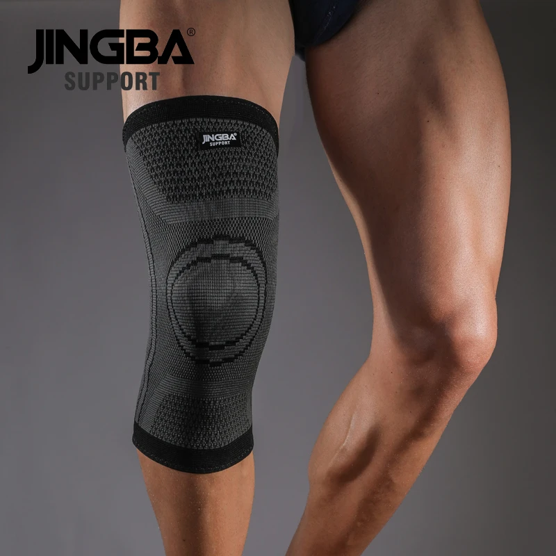 JINGBA поддержка спорта волейбол баскетбол фиксирующий наколенник нейлон компрессионный коленный бандаж Поддержка Колено Протектор joelheira