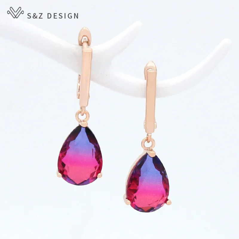 Elegant Imitation Tourmaline Water Drop Dangle Earrings For Women Fashion Wedding Jewelry