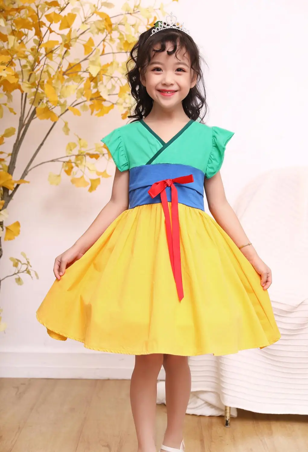 Дети девочки азиатское платье принцессы блестящий наряд маскарадное костюм