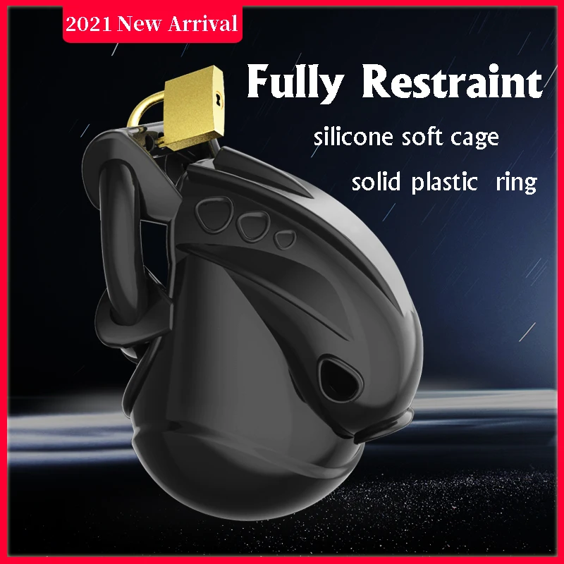 

CHASTE BIRD 2021 New Male Fully Restraint Chastity Device Silicone Cock Cage Adjustable Cuff Penis Ring Anti-off Belt Sex Toys
