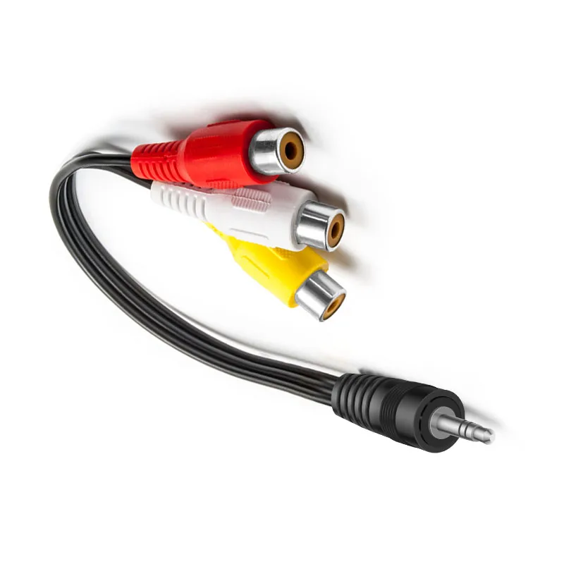 

3.5mm Mini Aux Male Stereo to 3 RCA Female Audio Video AV Adapter Cable Cord
