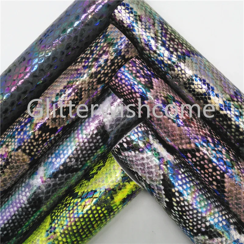 Glitterwishcome 21X29 см A4 размер винил для бантов перламутровая змеиная кожа питона Fabirc искусственная кожа листы для бантов, GM702B