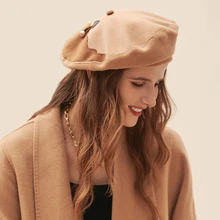 

New Winter Women's Beret French Artist Warm Hat Fashion Plush Flannel Beanie Hats Girl's Cute Playful Age-reducing Beret Caps