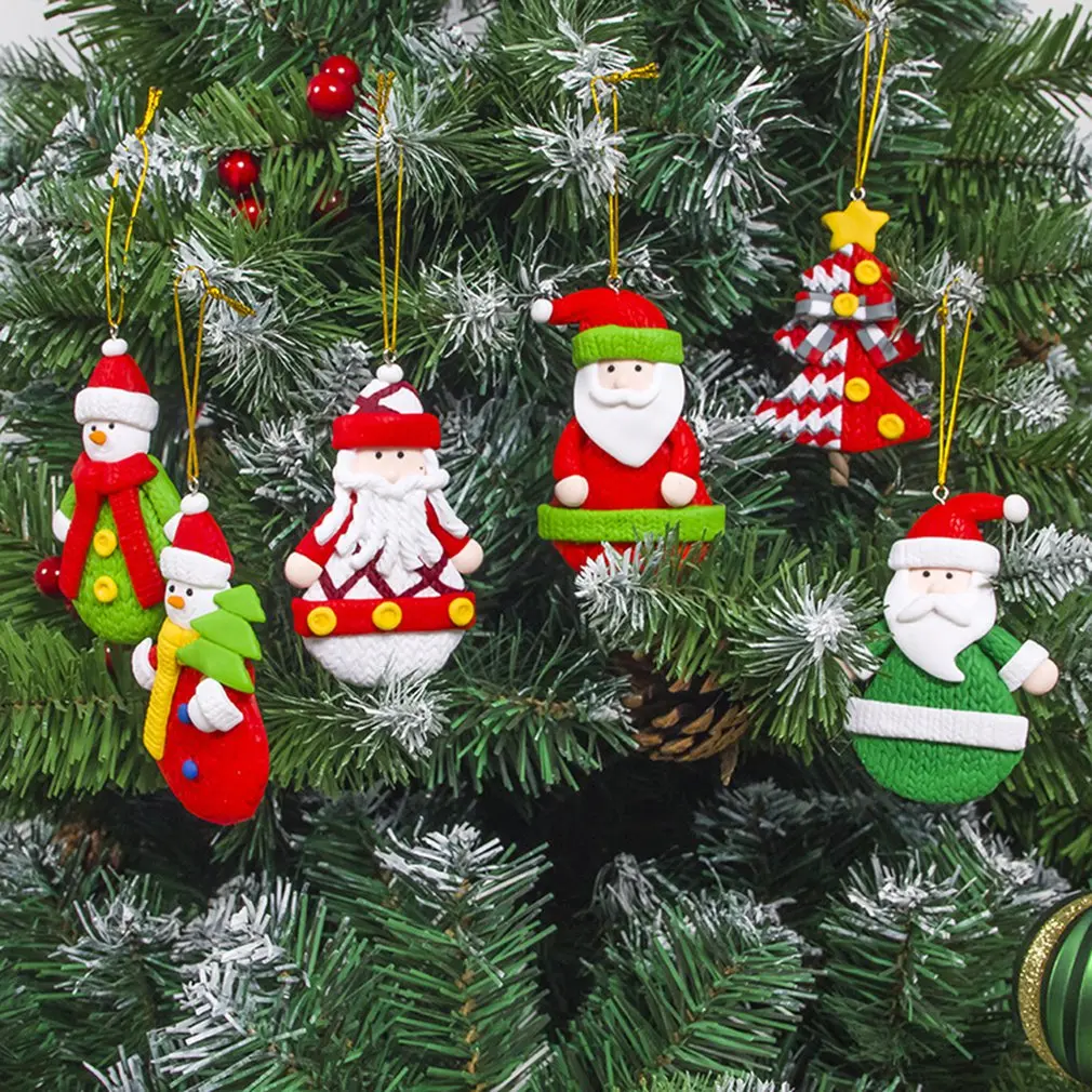 

Hot New Year Christmas Decorations Colored Sparkling Santa Claus Pendant Creative Christmas Tree Home Decor Gift Accessories