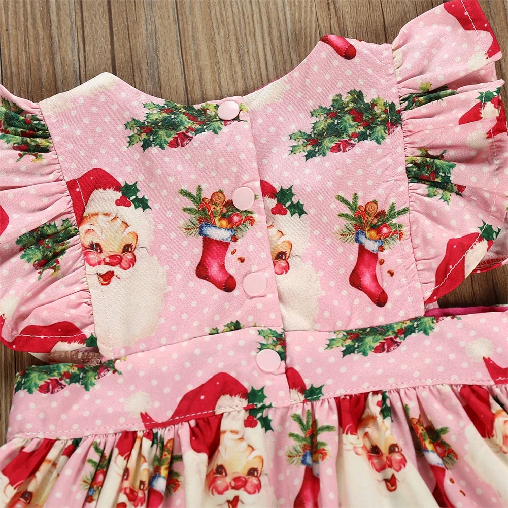 Одинаковые топы для маленьких девочек без рукавов; Платье-комбинезон; Рождественская одежда; Рождественская праздничная одежда