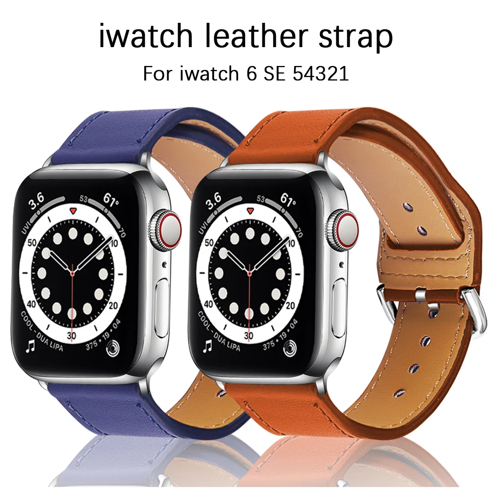 Ремешок из натуральной кожи для apple watch band 42 мм 44 series 5 4 браслет наручных часов 38 40