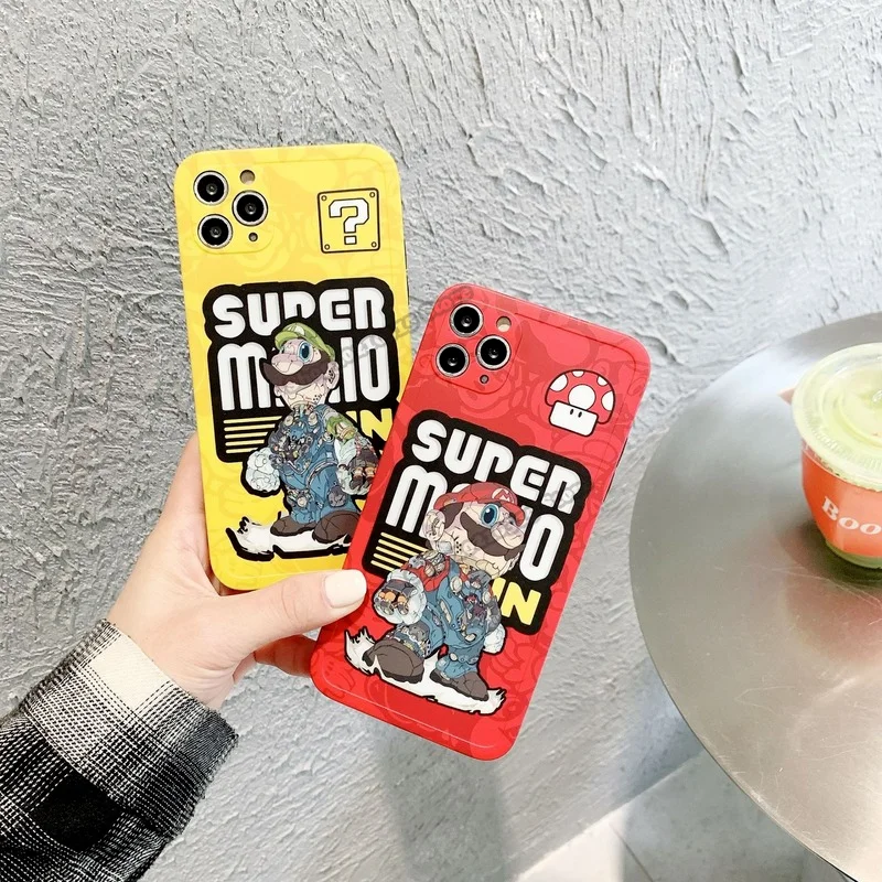 Cartoon Super Mario Phone Case for IPhone 7 8 Plus XS Max XR 11 Pro 12 Mini Soft Back Cover Cute Shell | Мать и ребенок
