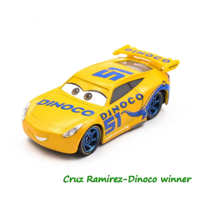 Cars Lightning Mcqueen Cruz Ramirez King Chick Hicks Dinoco Team Racer Anime Characters Model Toy Metal Diecast Car Boy Toys 3