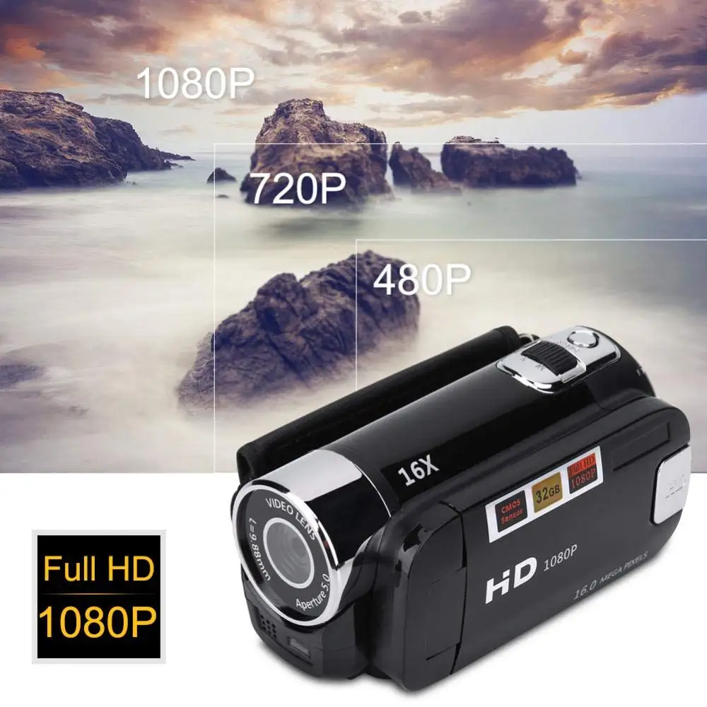 Цифровые видеокамеры DV HD 1080P вращающийся Экран Профессиональный Kameras подарки на день рождения для детей 16xdigital записывающая видеокамера с масштабированием
