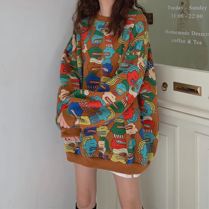 autumn sweatshirt women winter harajuku korean clothes fashion stranger things playful funny cartoon oversized hoodie women