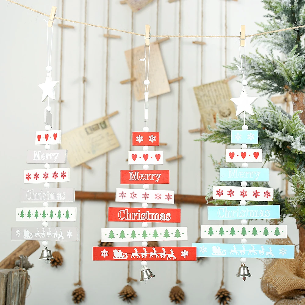 

Ornaments For Christmas Tree Christmas Wood Christmas Trees For New Year Wood Decor Christmas Tree Shape Pendant