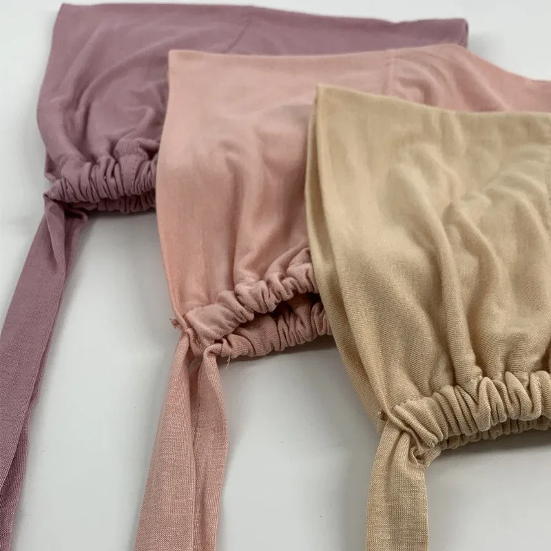 Soft Modal Adjustable Underscarf Cap Cotton Muslim Inner Hijab Stretchy Headscarf Bonnet Islam Under Hijab Femme Head Wraps head scarf hijab headscarf female head wraps
