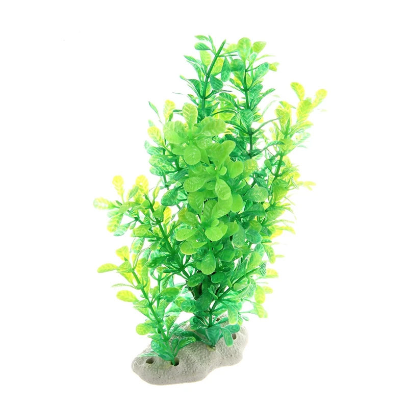 1Pcs Green Fake Plastic Water Plants for Fish Tank Aquarium Ornament& 1Pcs Artificial Plastic Water Plant Decoration for Aquari