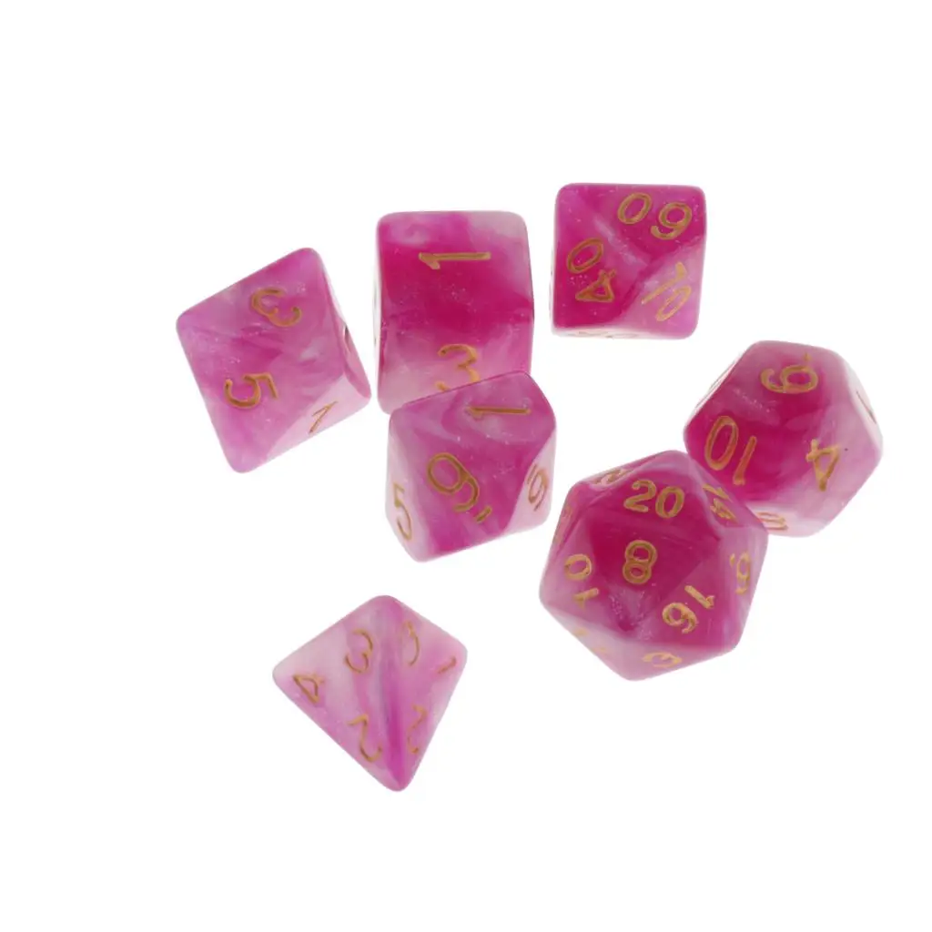  7 Die Polyhedral Dice Dungeons & Dragon D4-D20 D12 Dices Board Game Accessories DND Role Playing Game Dice Set