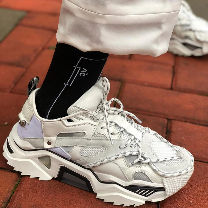 

Fashion men sneakers air mesh breathable platform chunky sneakers patchwork
